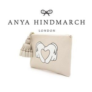 Anya Hindmarch - Heart Hands Georgiana tasseled leather Clutch Bag EUC